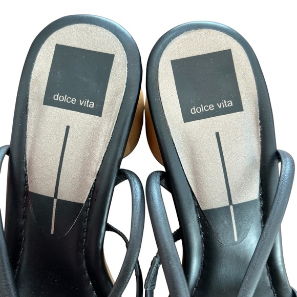 Dolce Vita Black and Tan Block Heel Sandals, 9.5 - Picture 5 of 9